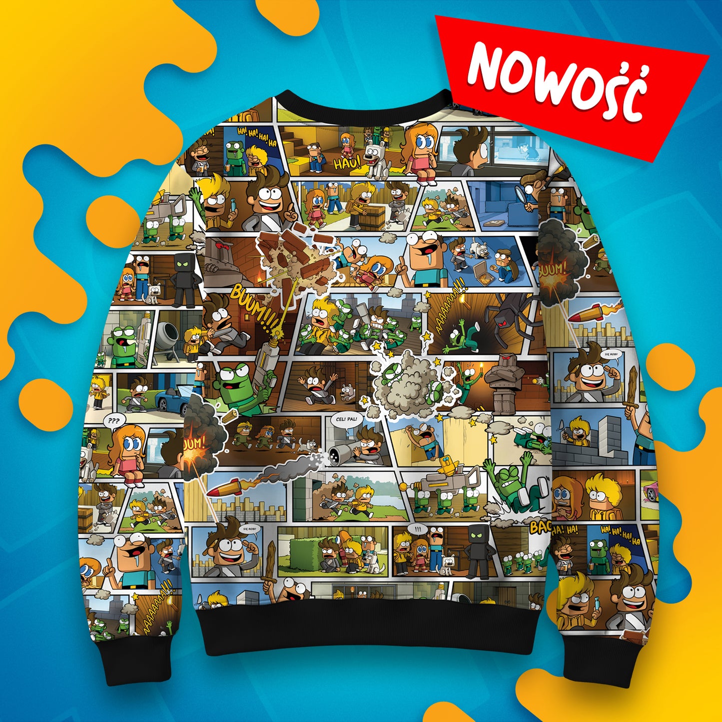BLUZA *FULLPRINT* KOMIKS WOJANOWICE