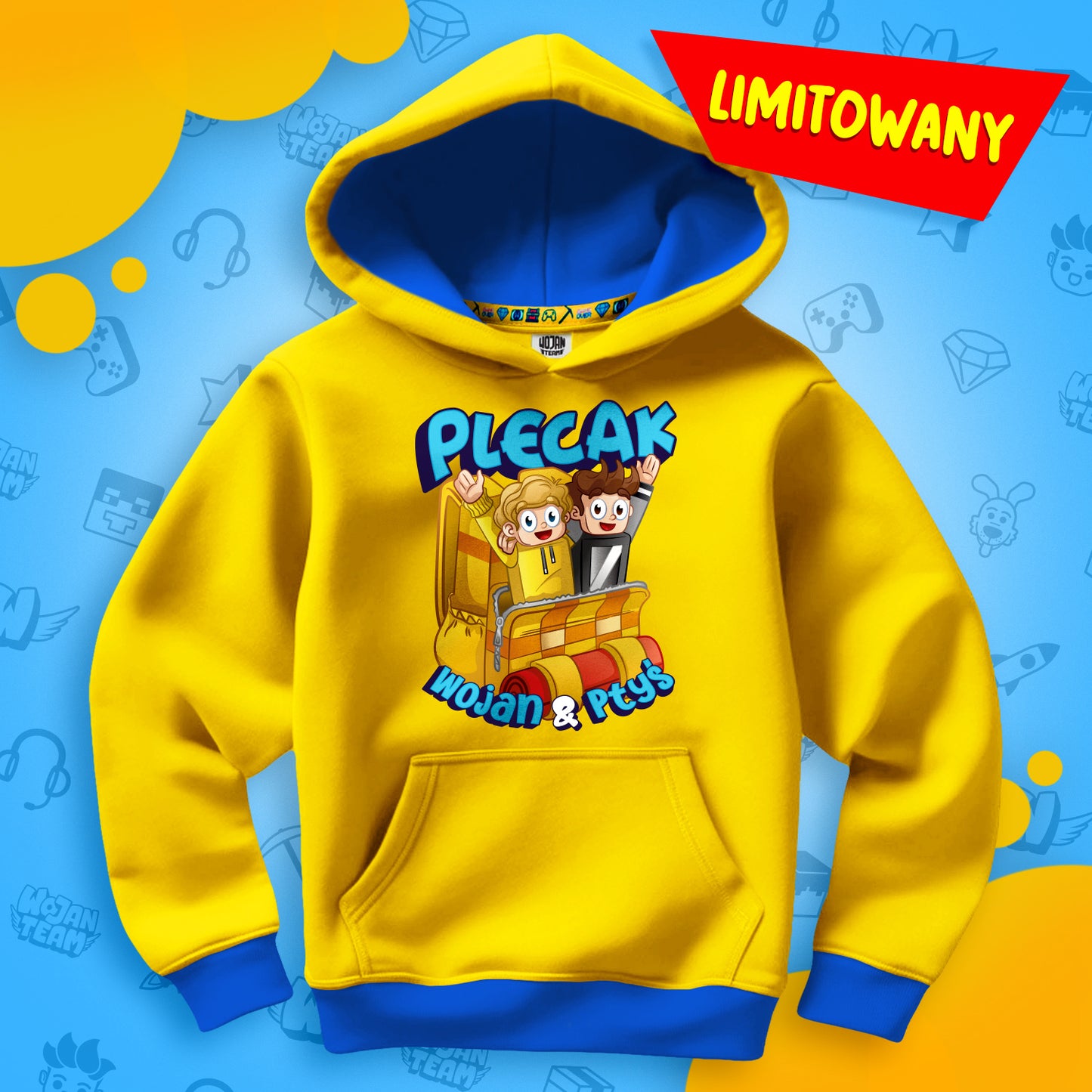 *LIMITOWANA* BLUZA "PLECAK" Z KAPTUREM - ŻÓŁTA
