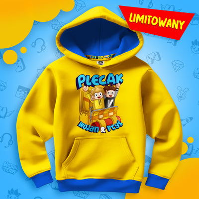 *LIMITOWANA* BLUZA "PLECAK" Z KAPTUREM - ŻÓŁTA