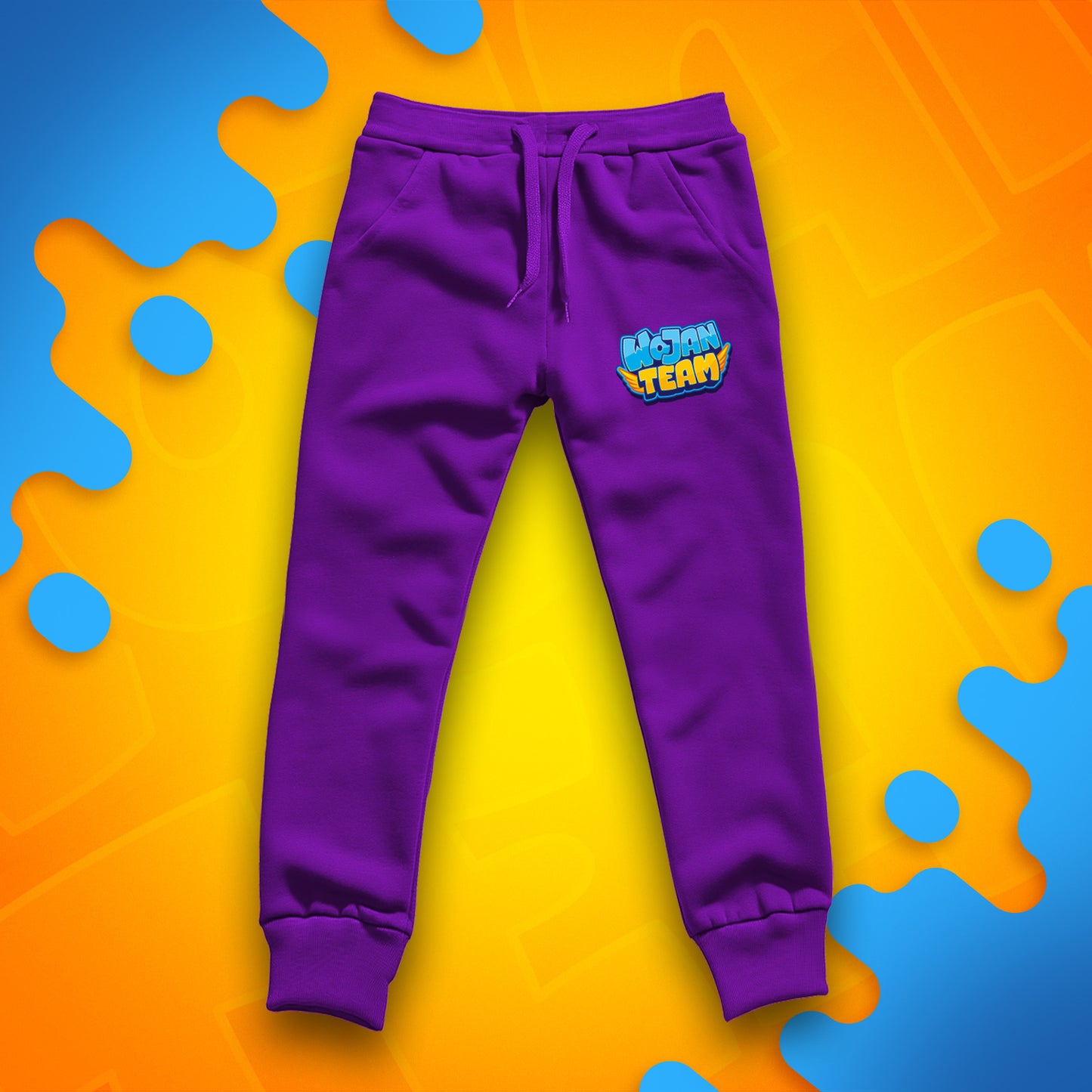 DŁUGIE SPODNIE *PREMIUM* - LOGO WOJAN TEAM - FIOLETOWE