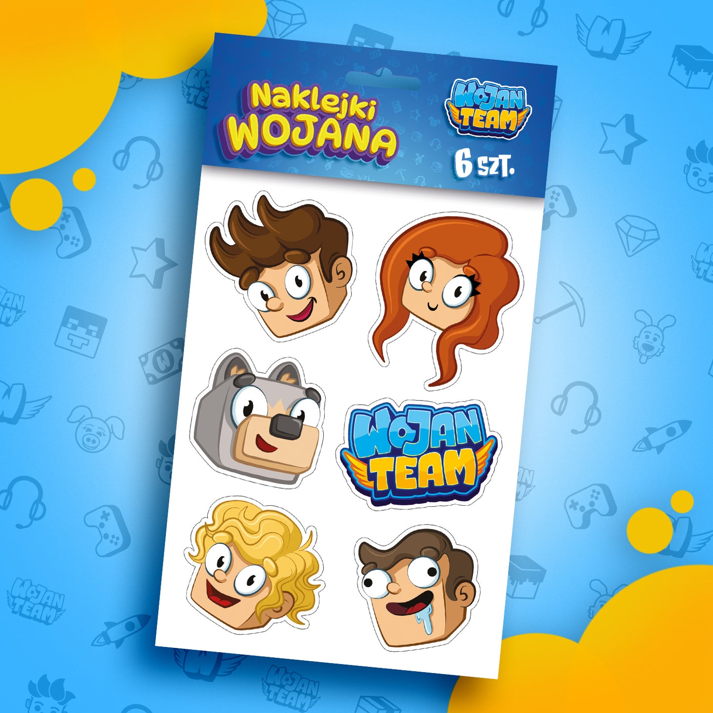 ZESTAW NAKLEJEK WOJANA - 6 SZTUK