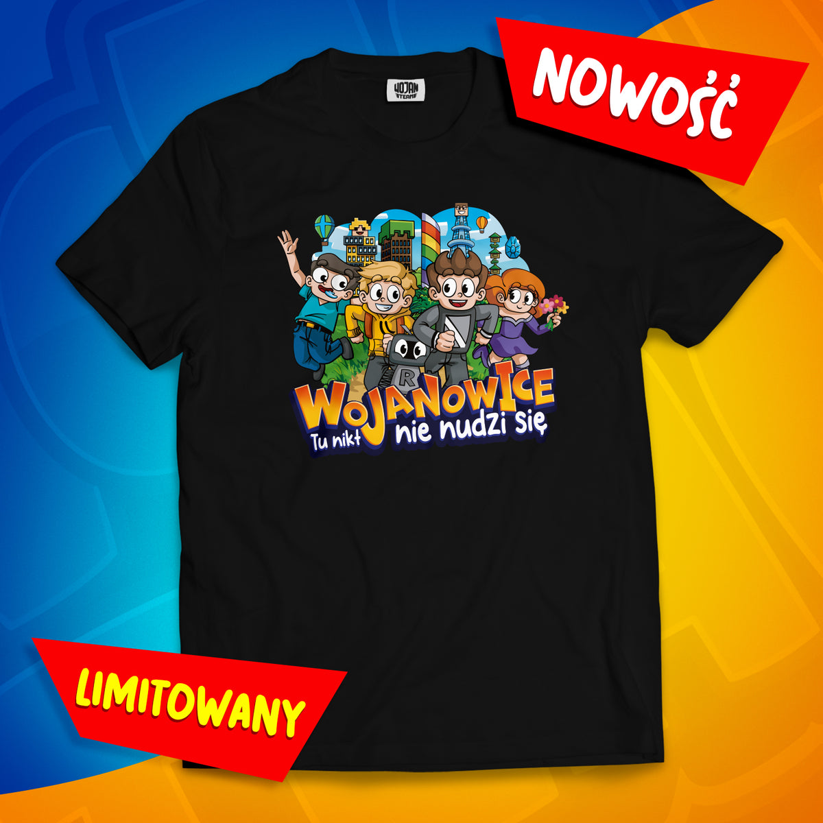 Limitowana kolekcja piosenki "Wojanowice" - czarna koszulka.