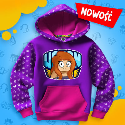 BLUZA *FULL WZÓR* KATI W LOGO - RÓŻOWA