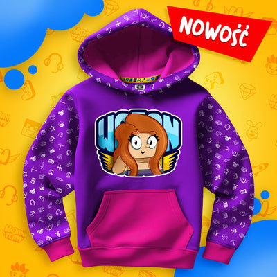 BLUZA *FULL WZÓR* KATI W LOGO - RÓŻOWA