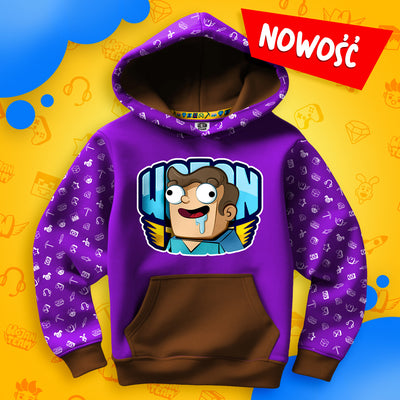 BLUZA *FULL WZÓR* NOOBEK W LOGO - BRĄZOWA