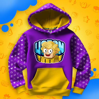 BLUZA *FULL WZÓR* PTYŚ W LOGO - ŻÓŁTA