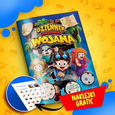 DZIENNIK ODKRYWCÓW WOJANA + NAKLEJKI *AŻ 64 STRONY A4*
