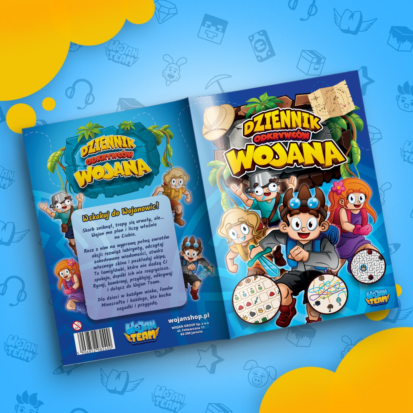 DZIENNIK ODKRYWCÓW WOJANA + NAKLEJKI *AŻ 64 STRONY A4*