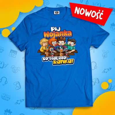 KOSZULKA "PIJ WOJANKA DO BIAŁEGO RANKA" - NIEBIESKA