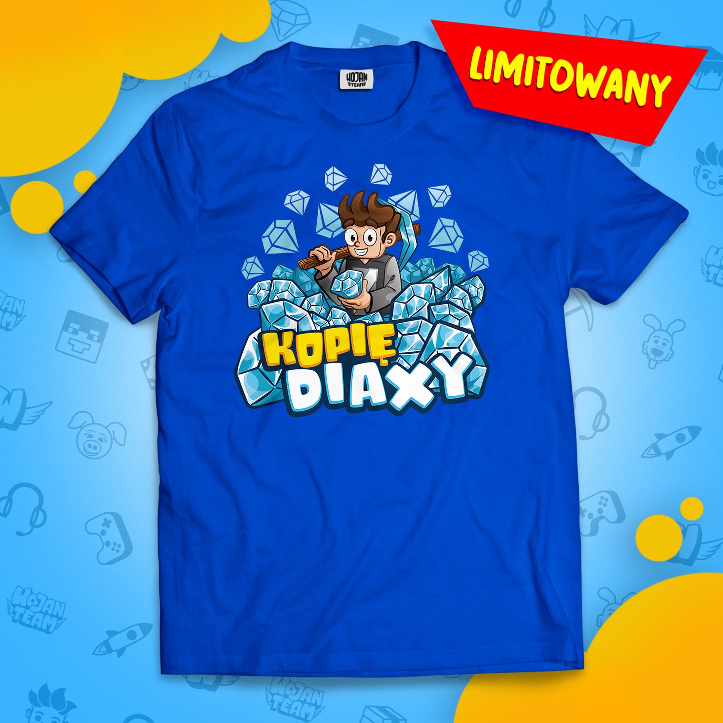 *LIMITOWANA* KOSZULKA "DIAXY" - KRÓLEWSKI NIEBIESKI