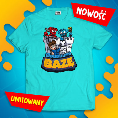 *LIMITOWANA* KOSZULKA "ZBUDUJMY BAZĘ" - TURKUSOWA