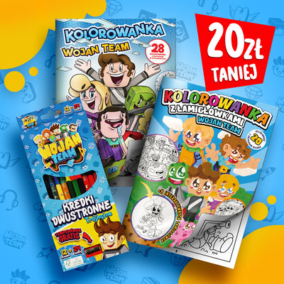 ZESTAW KOLOROWANEK + KREDKI WOJAN TEAM *PROMOCJA*