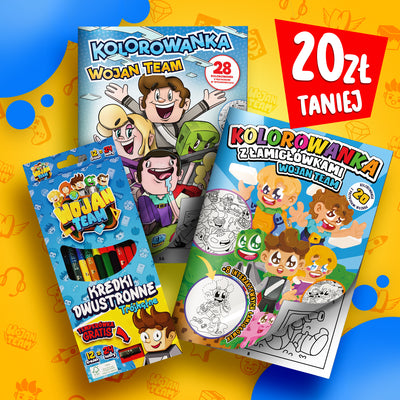 ZESTAW KOLOROWANEK + KREDKI WOJAN TEAM *PROMOCJA*