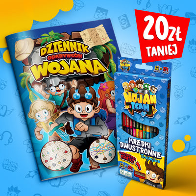 ZESTAW ODKRYWCY WOJAN TEAM - DZIENNIK ODKRYWCÓW WOJANA + KREDKI WOJAN TEAM *PROMOCJA*
