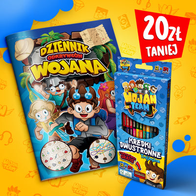 ZESTAW ODKRYWCY WOJAN TEAM - DZIENNIK ODKRYWCÓW WOJANA + KREDKI WOJAN TEAM *PROMOCJA*