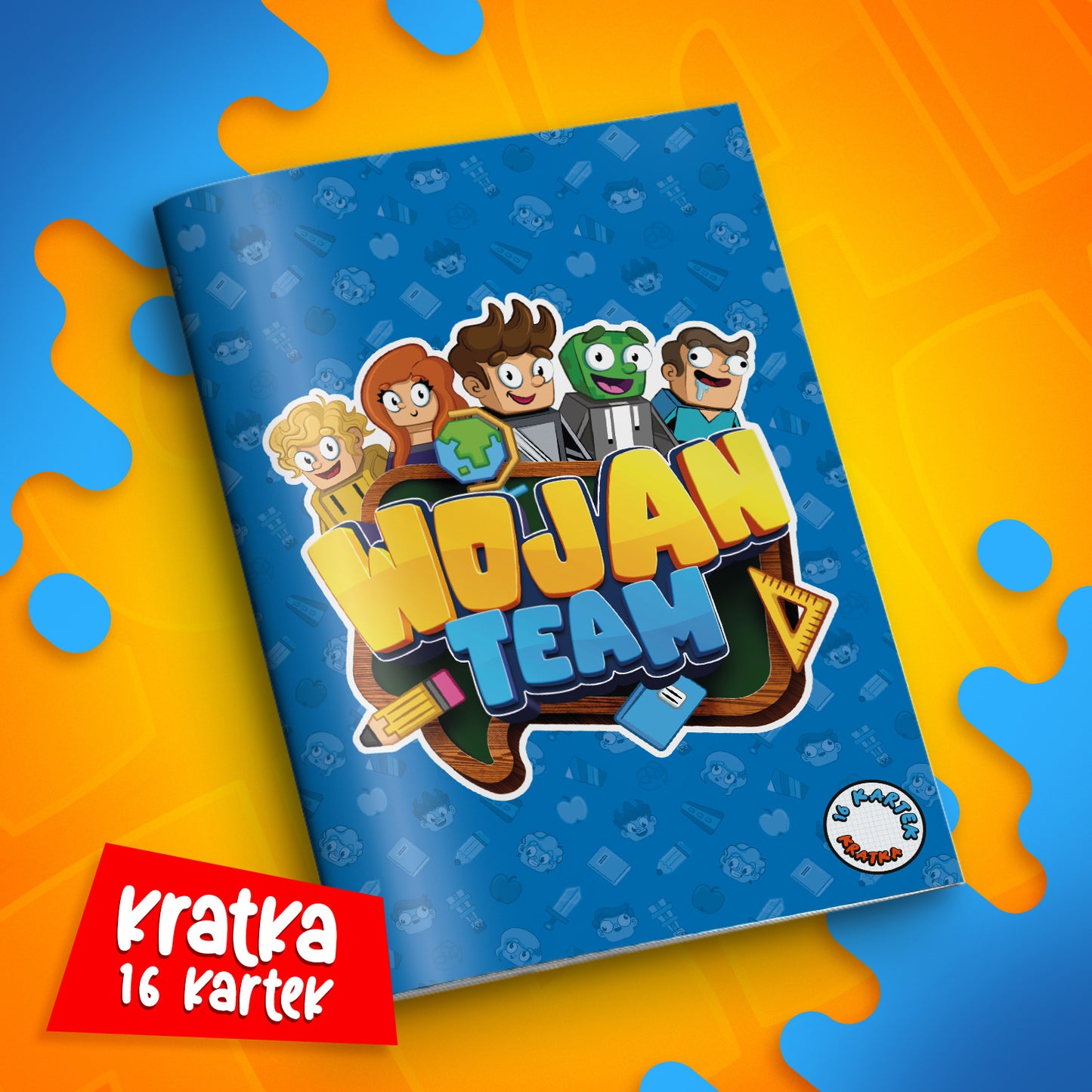 ZESZYT W KRATKĘ A5 - 16 KARTEK - EKIPA WOJAN TEAM - 2025
