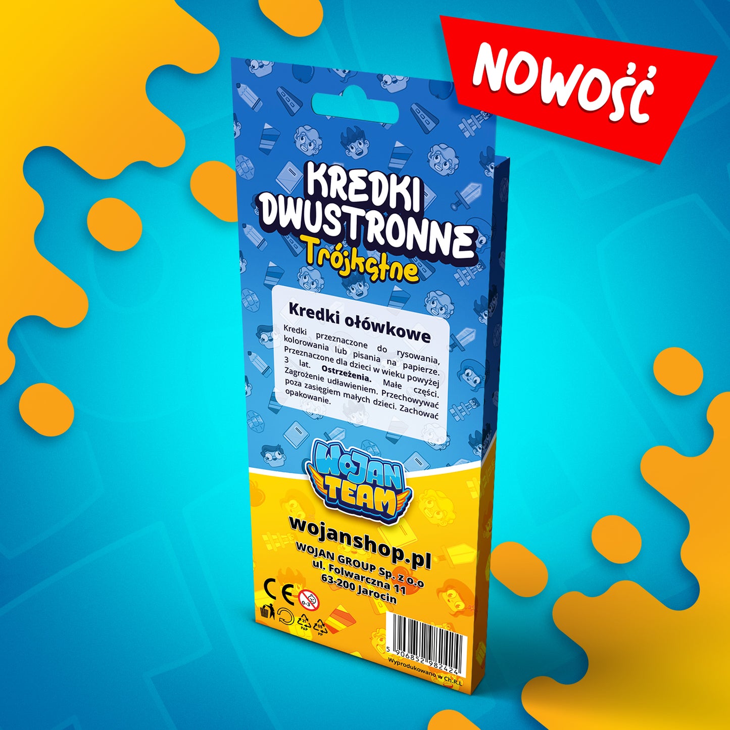 DWUSTRONNE KREDKI OŁÓWKOWE 12 SZTUK + TEMPERÓWKA *GRATIS* 2025