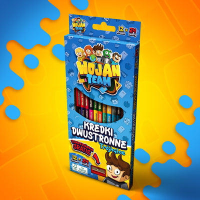 DWUSTRONNE KREDKI OŁÓWKOWE 12 SZTUK + TEMPERÓWKA *GRATIS* 2025