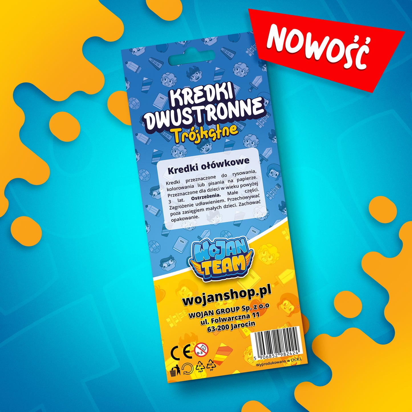 DWUSTRONNE KREDKI OŁÓWKOWE 12 SZTUK + TEMPERÓWKA *GRATIS* 2025