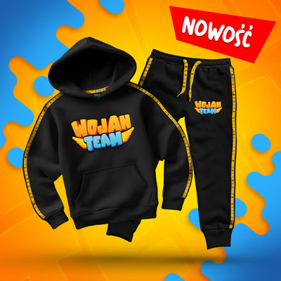 ZESTAW BLUZA + SPODNIE *PREMIUM* Z PASKAMI WOJAN TEAM - CZARNY