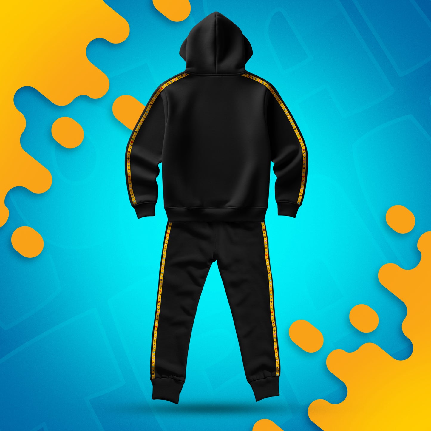 ZESTAW BLUZA + SPODNIE *PREMIUM* Z PASKAMI WOJAN TEAM - CZARNY