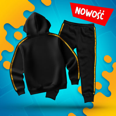 ZESTAW BLUZA + SPODNIE *PREMIUM* Z PASKAMI WOJAN TEAM - CZARNY