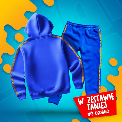 ZESTAW BLUZA + SPODNIE *PREMIUM* Z PASKAMI WOJAN TEAM - NIEBIESKI