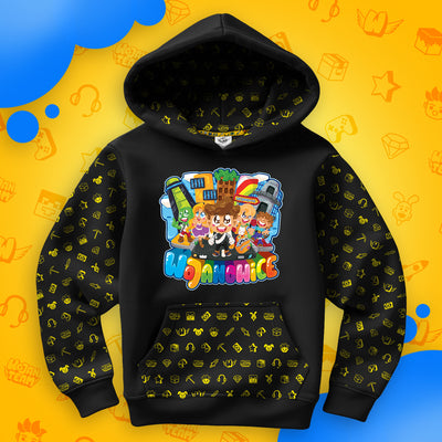 BLUZA *FULL WZÓR* MIASTO WOJANOWICE - CZARNA