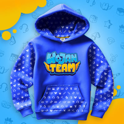 BLUZA *FULL WZÓR* LOGO WOJAN TEAM - NIEBIESKA