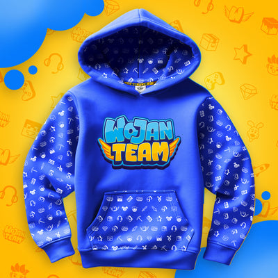 BLUZA *FULL WZÓR* LOGO WOJAN TEAM - NIEBIESKA