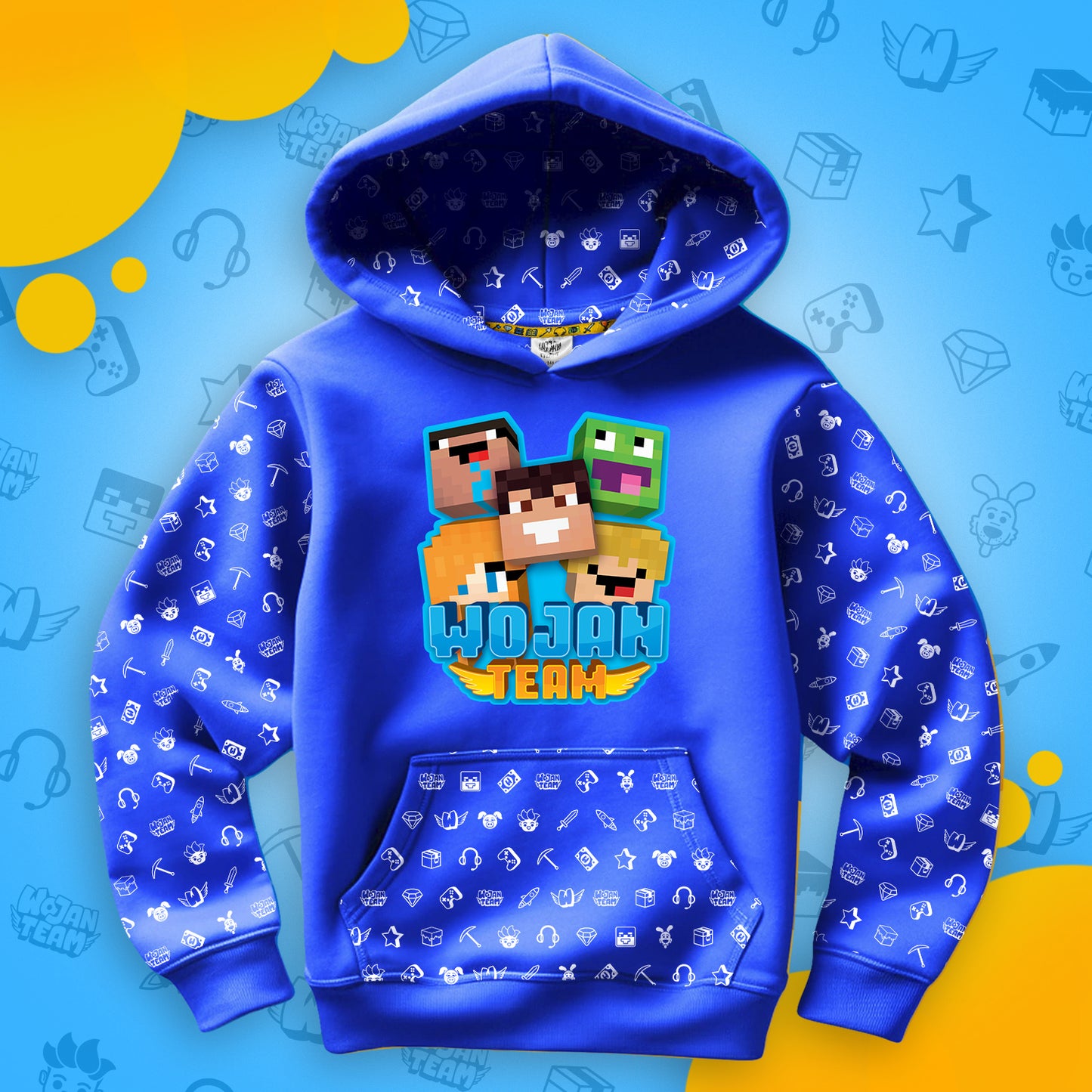 BLUZA *FULL WZÓR* WOJAN TEAM SKINY - NIEBIESKA