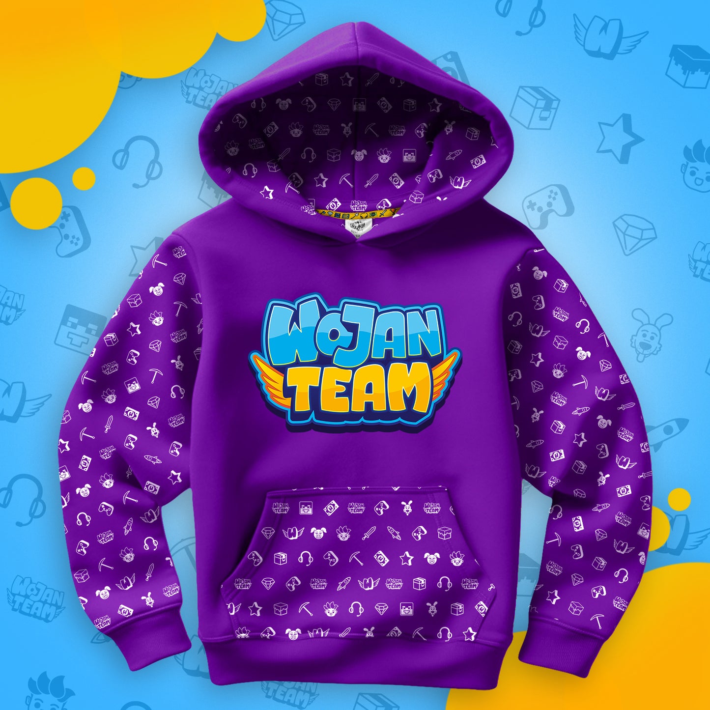 BLUZA *FULL WZÓR* LOGO WOJAN TEAM - FIOLETOWA