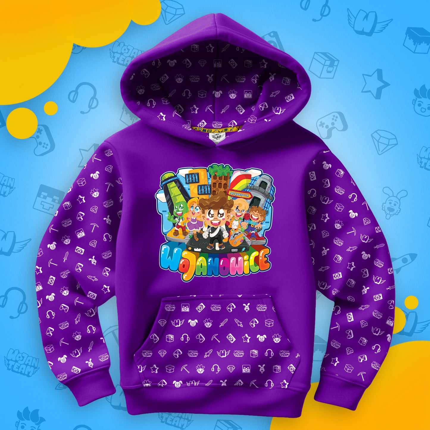 BLUZA *FULL WZÓR* MIASTO WOJANOWICE - FIOLETOWA