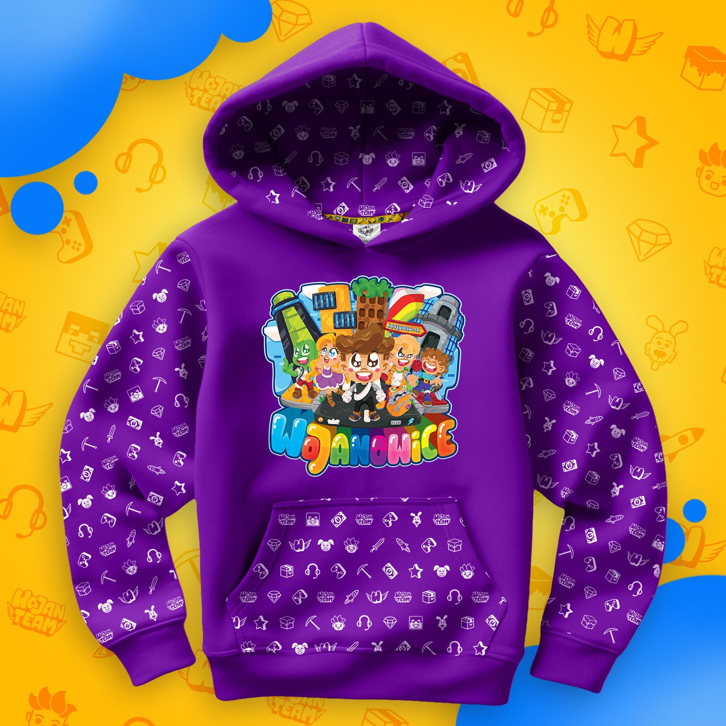 BLUZA *FULL WZÓR* MIASTO WOJANOWICE - FIOLETOWA