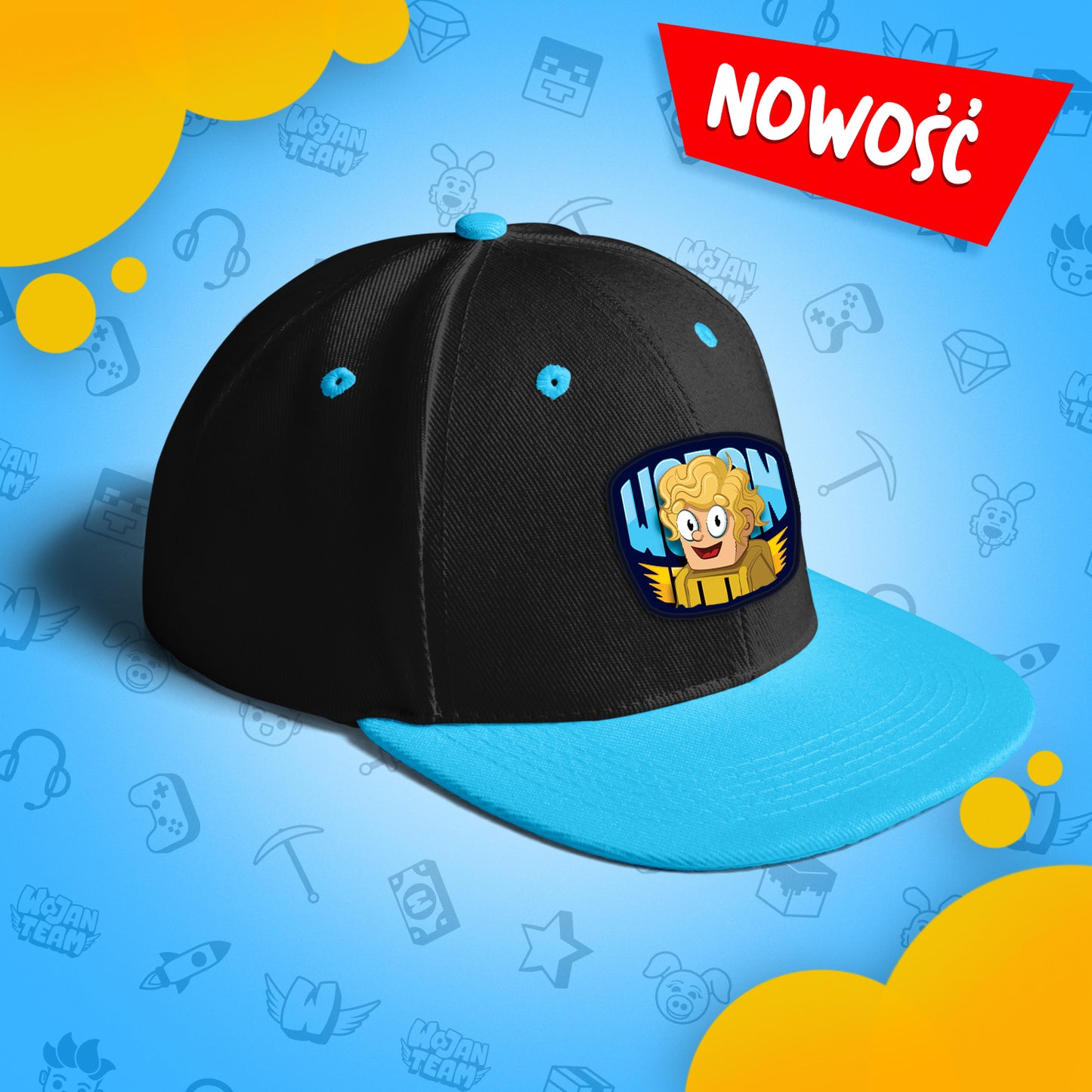 CZAPKA Z DASZKIEM SNAPBACK - PTYŚ - NIEBIESKA