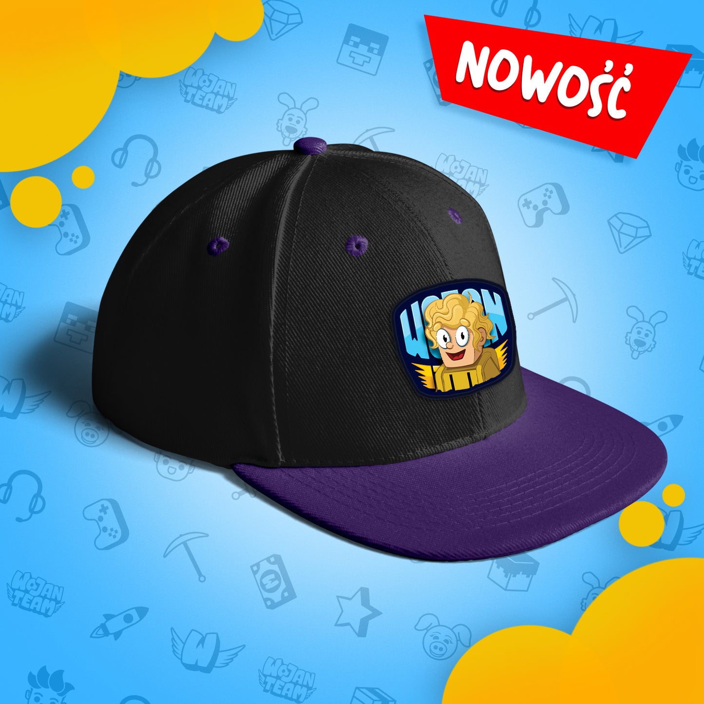 CZAPKA Z DASZKIEM SNAPBACK - PTYŚ - FIOLETOWA