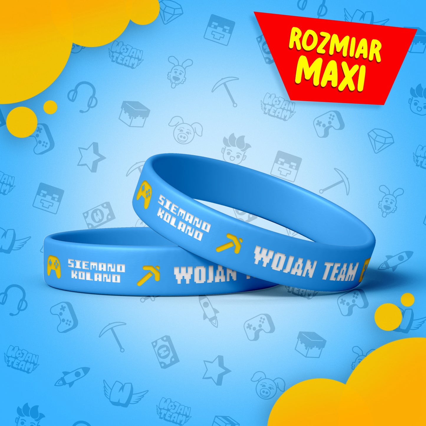 *MAXI* MAGICZNA OPASKA *ŚWIECĄCA* WOJAN TEAM - NIEBIESKA