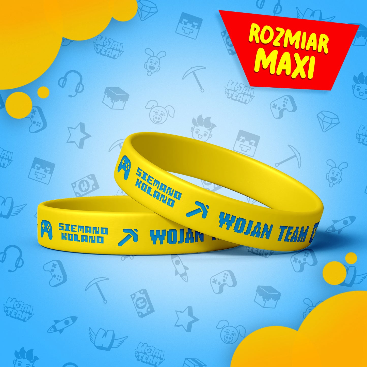 *MAXI* MAGICZNA OPASKA *ŚWIECĄCA* WOJAN TEAM - ŻÓŁTA