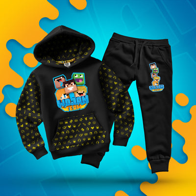 ZESTAW BLUZA + SPODNIE *FULL WZÓR* SKINY WOJAN TEAM - CZARNY