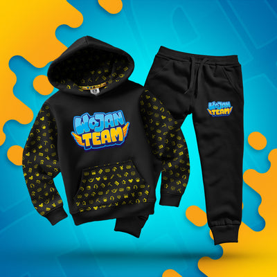 ZESTAW BLUZA + SPODNIE *FULL WZÓR* LOGO 3.0 WOJAN TEAM - CZARNY