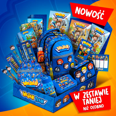 Kompletna wyprawka szkolna Premium Wojan Team 2026 zapakowana w ozdobny box