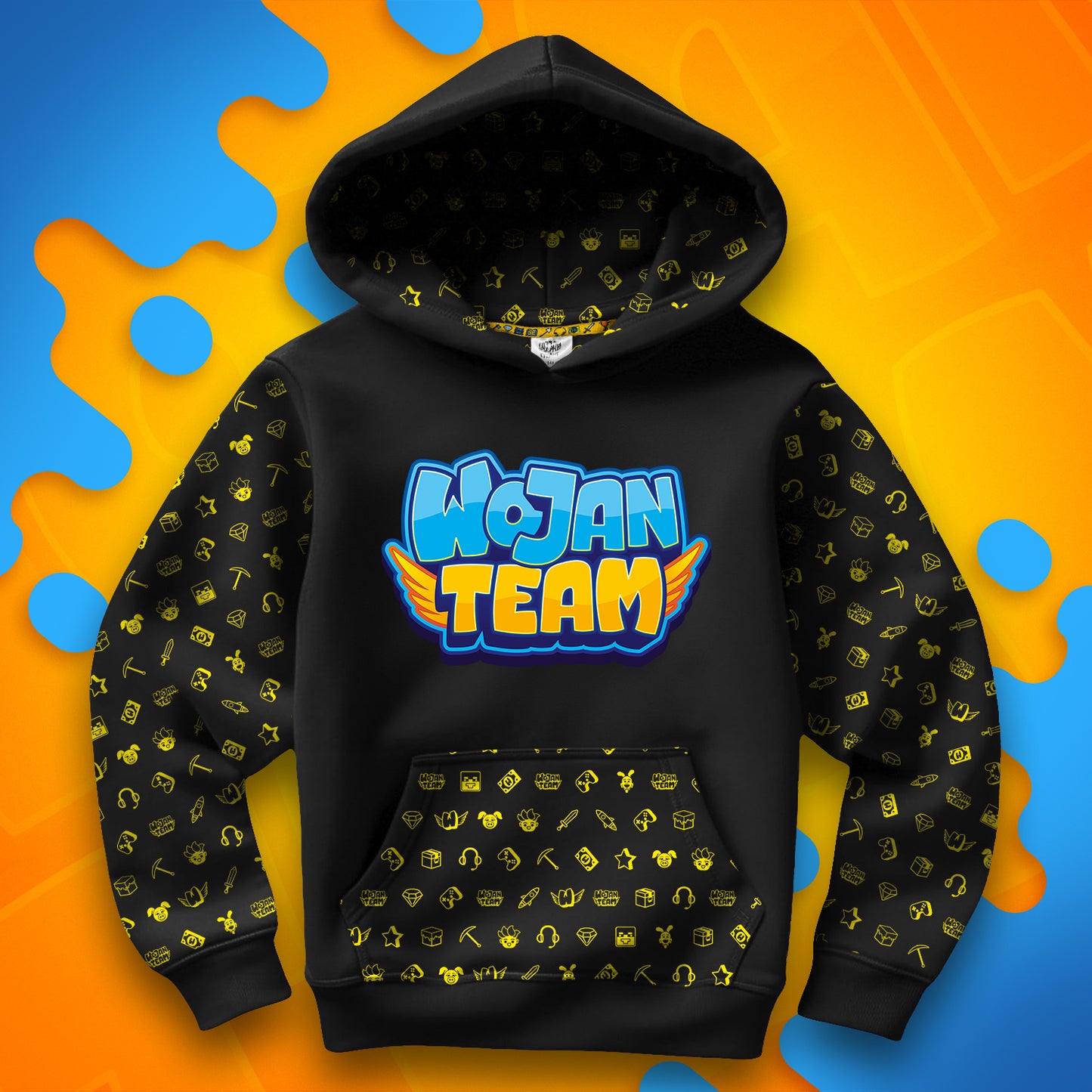 BLUZA *FULL WZÓR* LOGO WOJAN TEAM - CZARNA