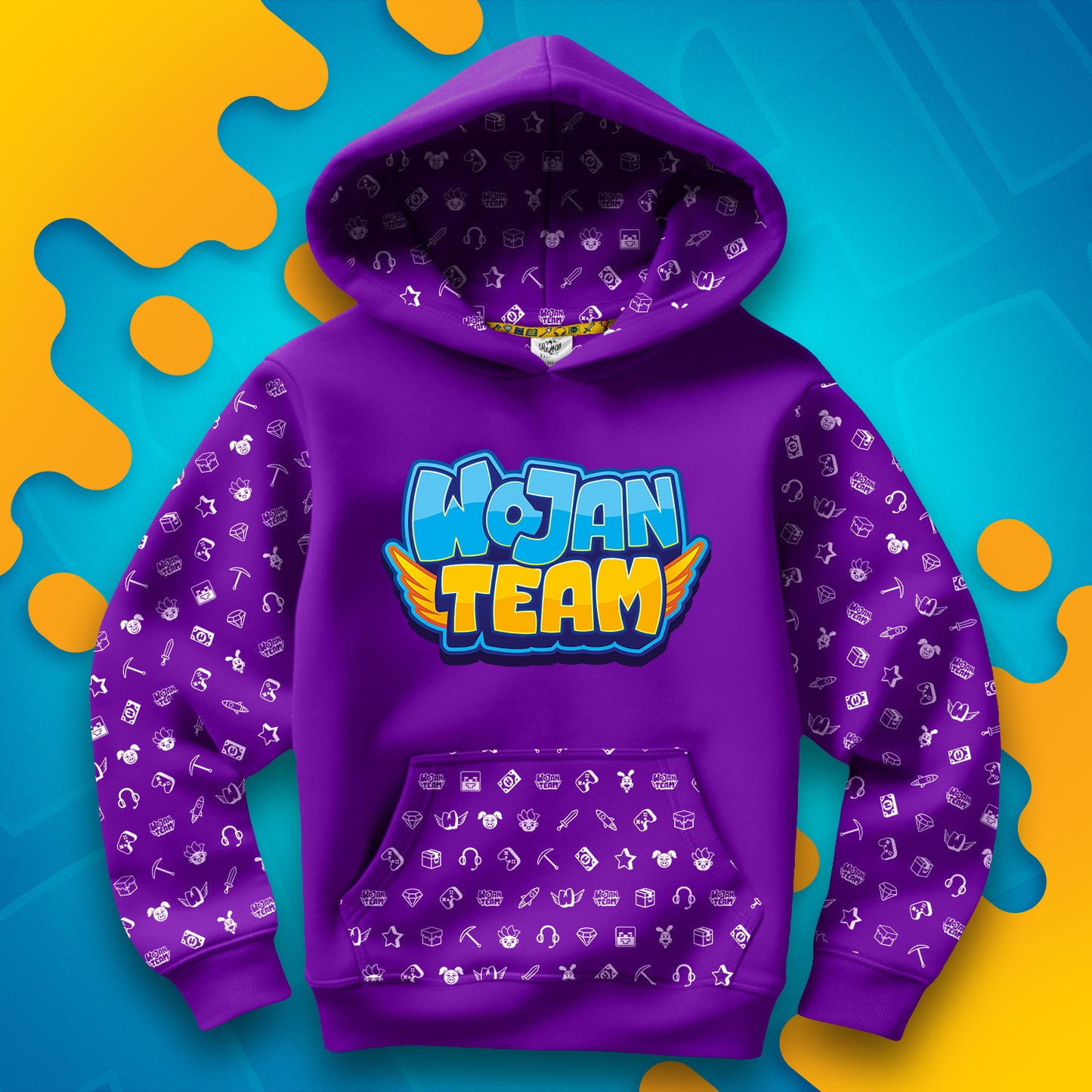 BLUZA *FULL WZÓR* LOGO WOJAN TEAM - FIOLETOWA