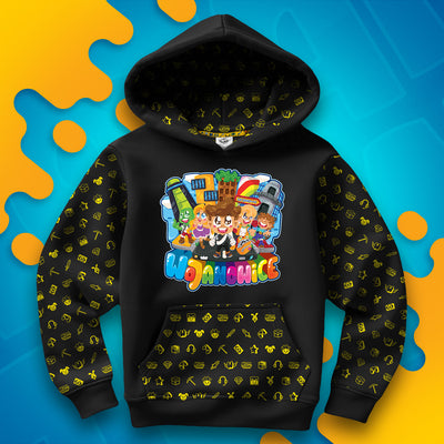 BLUZA *FULL WZÓR* MIASTO WOJANOWICE - CZARNA