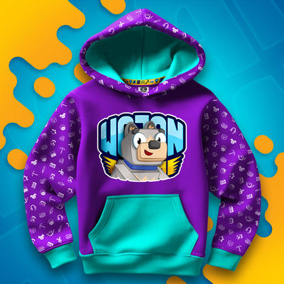 BLUZA *FULL WZÓR* PIMPEK W LOGO - TURKUSOWA