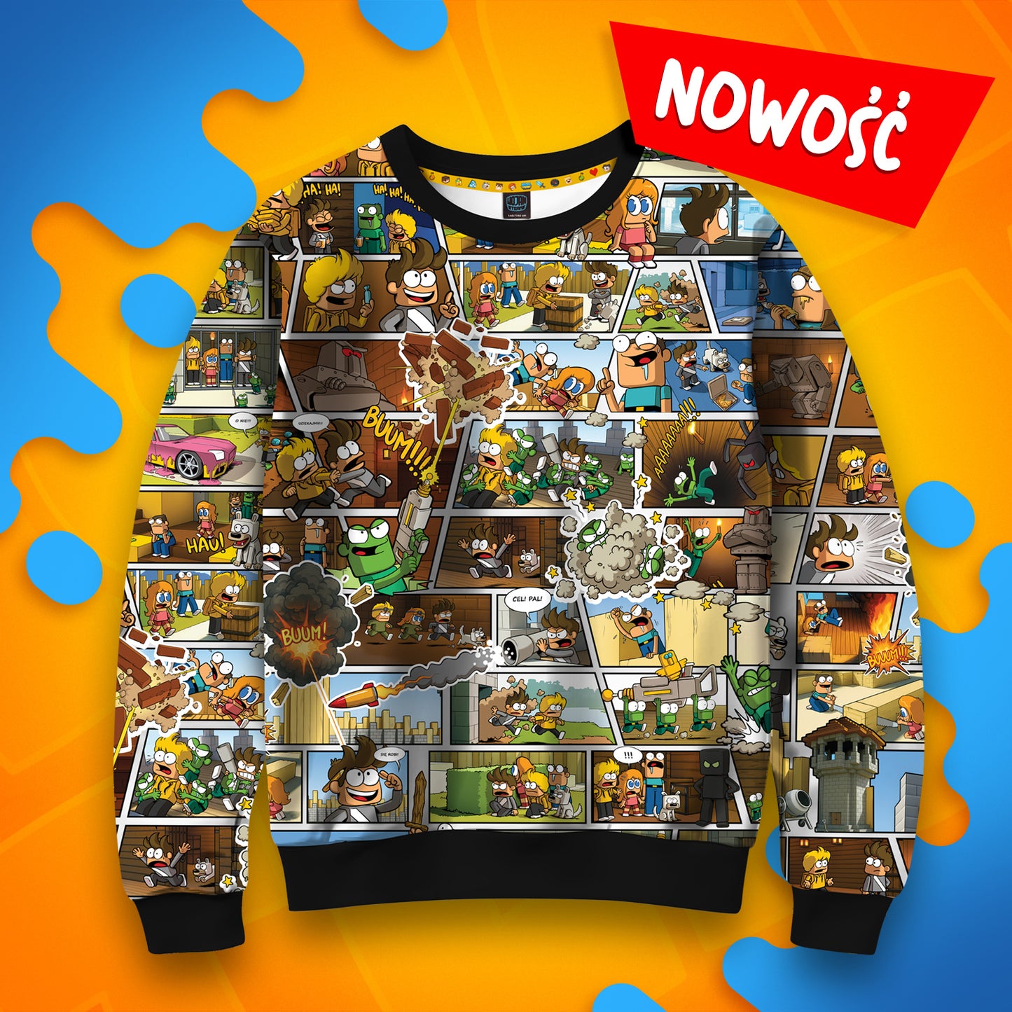 BLUZA *FULLPRINT* KOMIKS WOJANOWICE