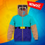 Bluza Skin Noobka Full Zip z turkusową górą, fioletowym dołem i brązowymi rękawami