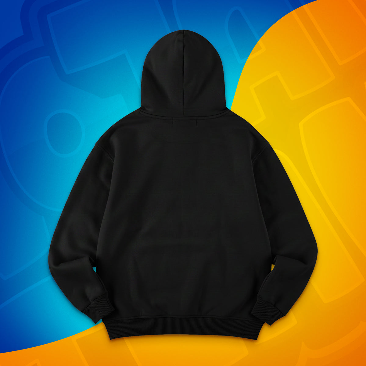 Czarna bluza z kapturem Premium Oversize Wojan Team – widok z tyłu