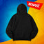 Czarna bluza oversize premium Wojan Team z kolorową grafiką bohaterów Wojanowic - tyłem