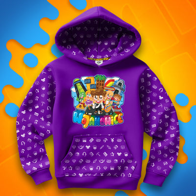 BLUZA *FULL WZÓR* MIASTO WOJANOWICE - FIOLETOWA